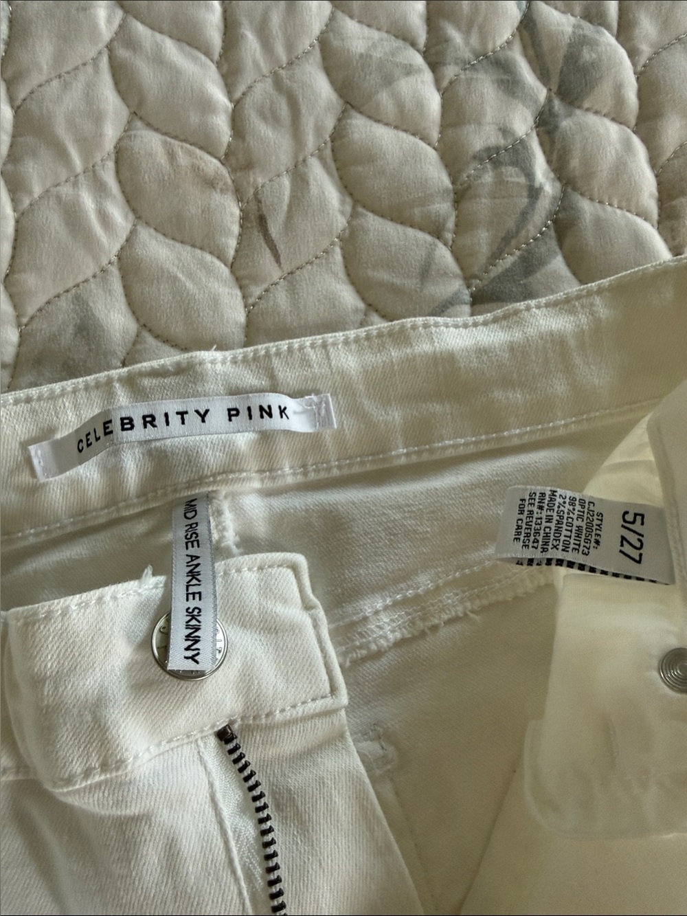 Celebrity Pink White Mid -Rise Ankle Skinny Jeans